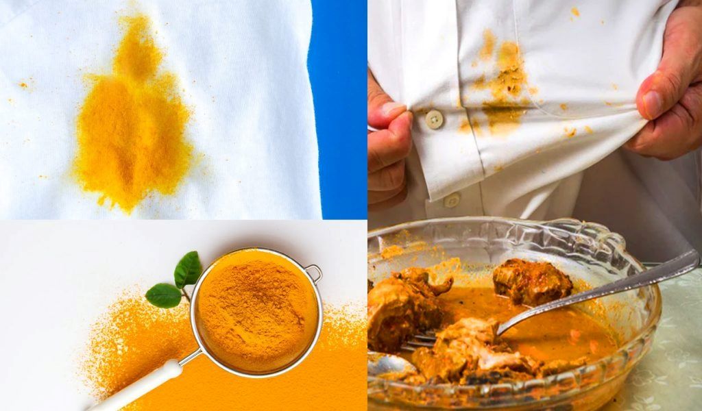 Remove turmeric stains from kitchen counter