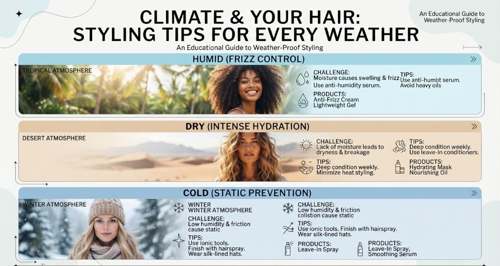 Hair styling tips for humid weather