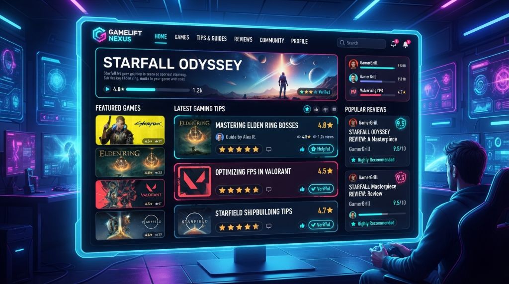 Games Platform Hub with helpful gaming tips and reviews